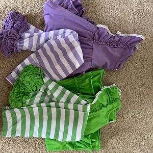 Purple and Green Ruffle Outfit Set